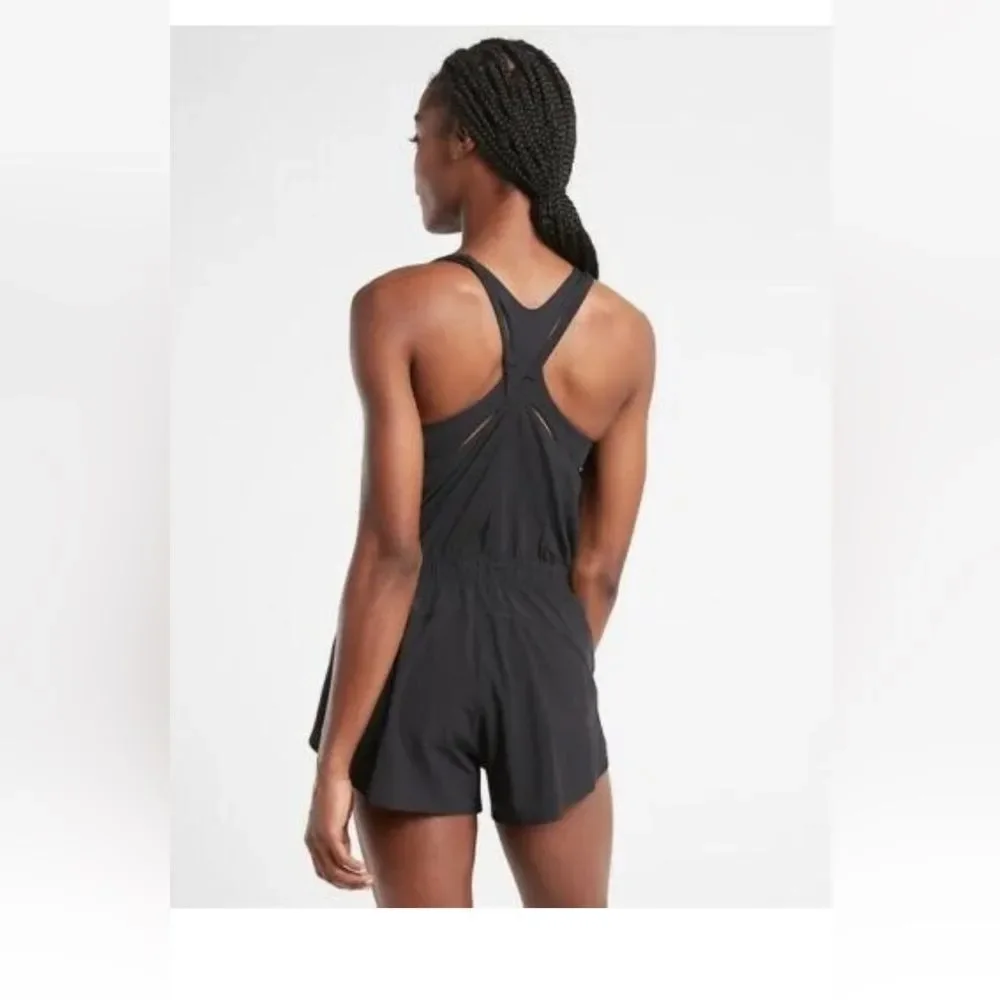 Athleta Run With It Romper with Brief Liner  in Black Size M - Picture 2 of 10